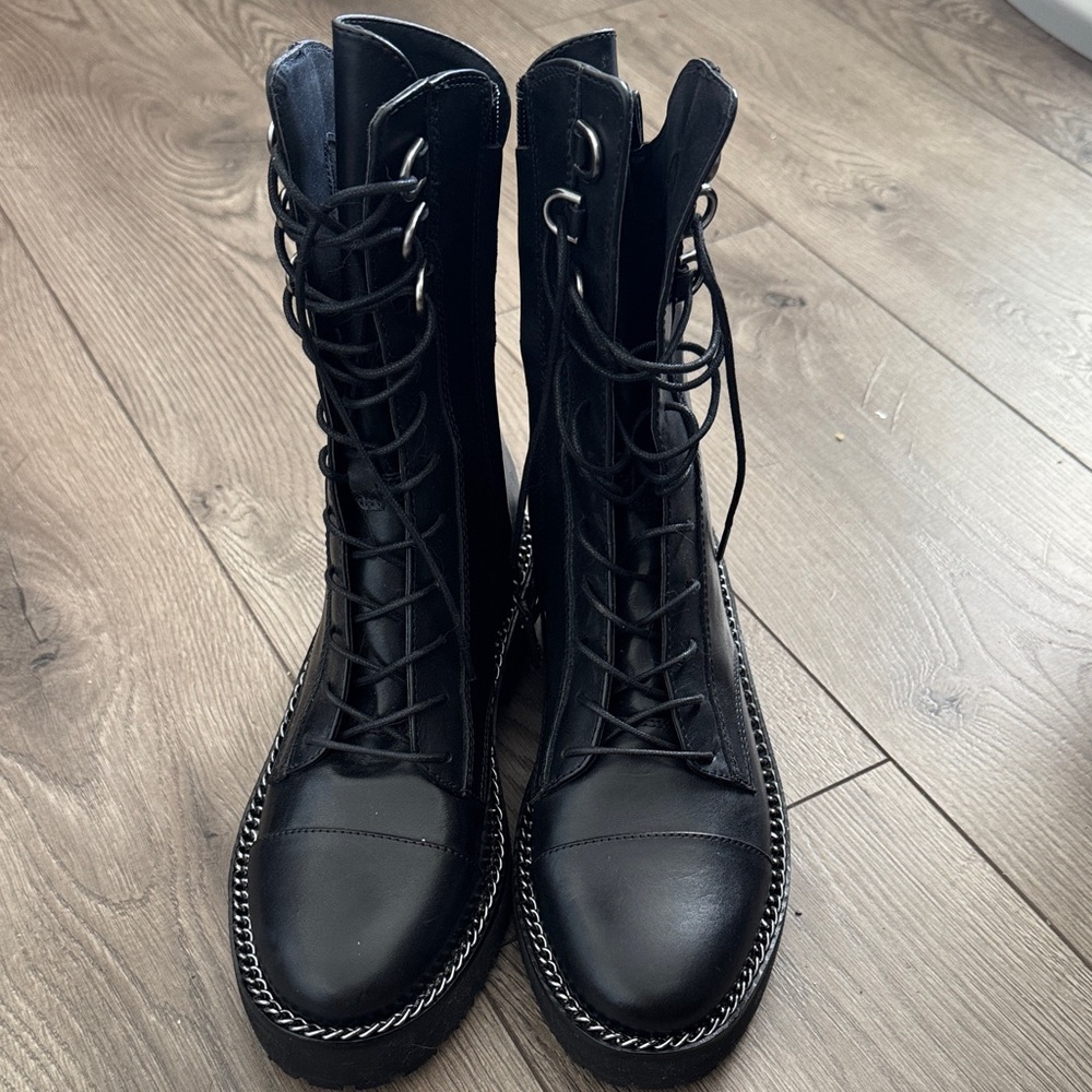 Sam Edelman Black Lace-Up Women's Boots